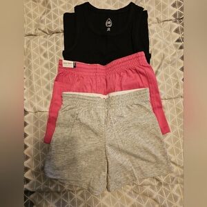 EUC Girls Pink and Gray Shorts Set